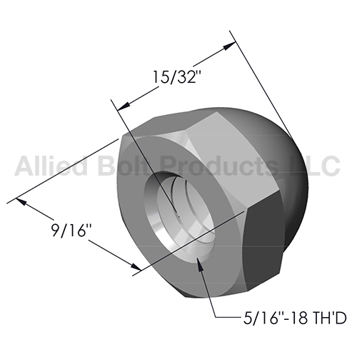 5/16"18 CLOSED END CAP NUT NICKEL PLATED Allied Bolt Products LLC