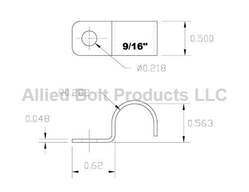 9/16" ONE HOLE CLAMP