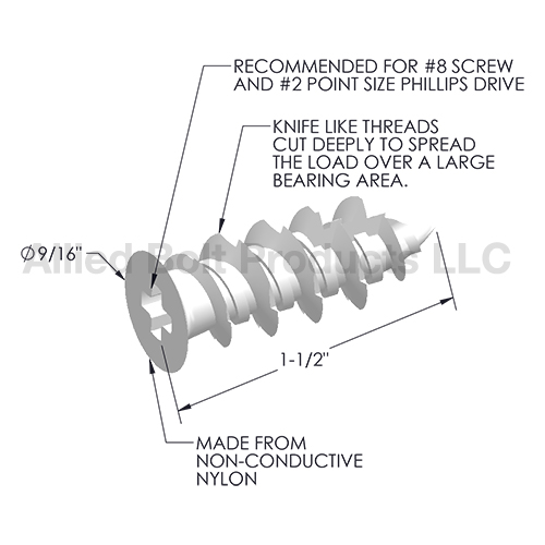 NYLON SELF DRILLING DRYWALL ANCHOR Allied Bolt Products LLC